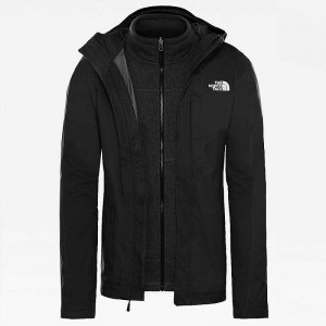 Men's The North Face Alteo Zip-In Triclimate 3 In 1 Jackets Black / White | Malaysia-8036297